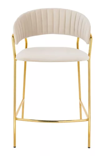 King Home MARGO 65 Bárszék Bézs Velúr Arany Vázzal