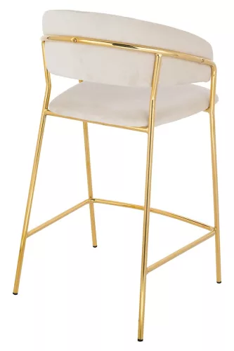 King Home MARGO 65 Bárszék Bézs Velúr Arany Vázzal