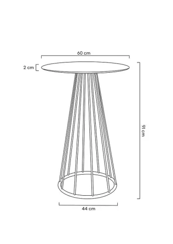 King Home GLAM 60 Bárasztal MDF Fehér Arany Glamour