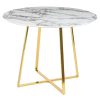 King Home Carat Kerek Étkezőasztal Márvány MDF Arany Luxus
