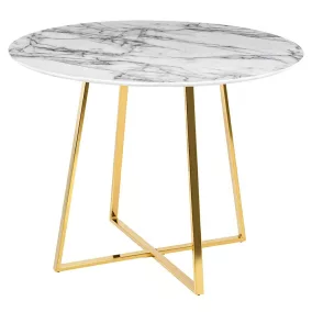   King Home Carat Kerek Étkezőasztal Márvány MDF Arany Luxus