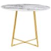King Home Carat Kerek Étkezőasztal Márvány MDF Arany Luxus
