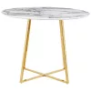 King Home Carat Kerek Étkezőasztal Márvány MDF Arany Luxus