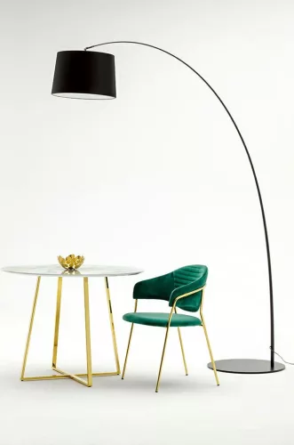 King Home Carat Kerek Étkezőasztal Márvány MDF Arany Luxus