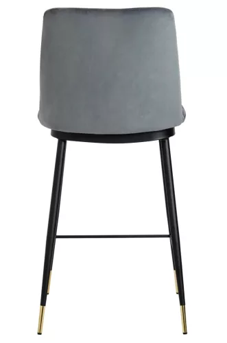 King Home DIEGO 65 Bárszék Sötétszürke Velúr Arany-Fekete Lábvéggel