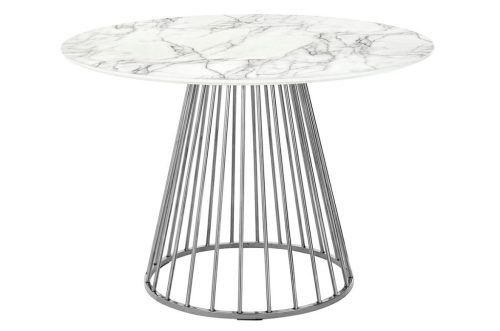King Home Glam Marble Kerek Étkezőasztal Márvány MDF Króm