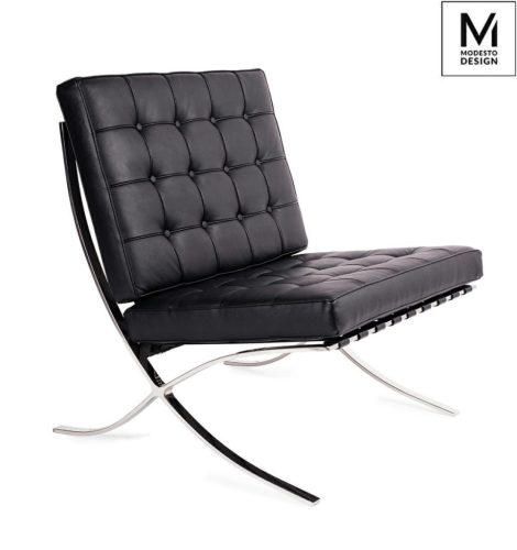 Modesto Design Barcelon Fotel Műbőr Fekete Modern