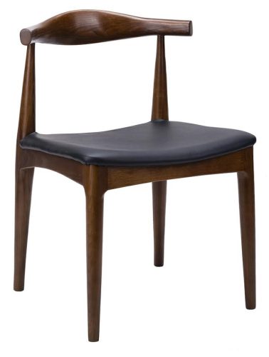 King Home Elbow Kőrisfa Szék Műbőr Fekete Sötétbarna