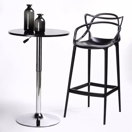 King Home HILO Premium Bárszék Polipropilén Fekete 65cm