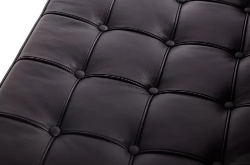 King Home Barcelon Prestige Plus Kétszemélyes Bőrkanapé Fekete