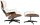 King Home Lounge Premium Pihenőfotel Diófa Fehér Bőr 360° Forgó