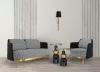 King Home Venice Luxus Kanapé Pepita Fekete-Fehér Arany Vázzal