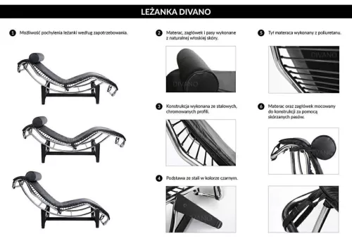 King Home Divano Pony Pihenőszék Természetes Fekete-Fehér Bőr Króm