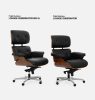 King Home Lounge Gubernator Prémium Irodai Szék Fekete Kőrisfa Valódi Bőr