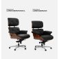 King Home Lounge Gubernator Prémium Irodai Szék Fekete Kőrisfa Valódi Bőr