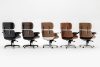 King Home Lounge Gubernator Prémium Irodai Szék Fekete Kőrisfa Valódi Bőr
