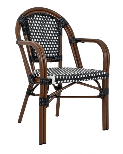 King Home Cafe Paris Karfás Szék Rattan Barna UV-álló