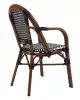 King Home Cafe Paris Karfás Szék Rattan Barna UV-álló