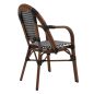 King Home Cafe Paris Karfás Szék Rattan Barna UV-álló