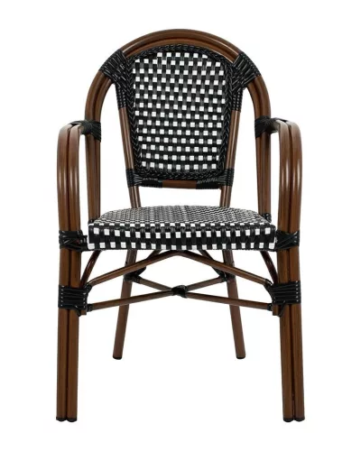 King Home Cafe Paris Karfás Szék Rattan Barna UV-álló