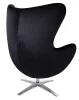 King Home Egg Széles Velvet Forgó Fotel Fekete
