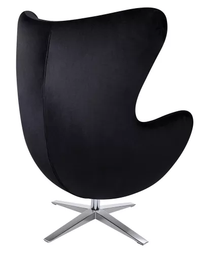 King Home Egg Széles Velvet Forgó Fotel Fekete