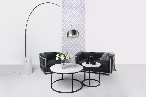 King Home SOFT LC2 Kétszemélyes Kanapé Olasz Bőr Fekete