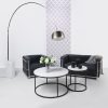 King Home SOFT LC2 Kétszemélyes Kanapé Olasz Bőr Fekete