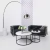 King Home SOFT LC2 Kétszemélyes Kanapé Olasz Bőr Fekete