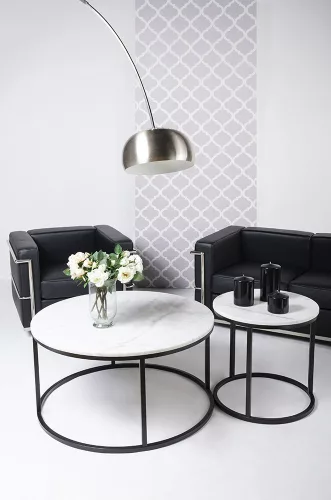King Home SOFT LC2 Kétszemélyes Kanapé Olasz Bőr Fekete
