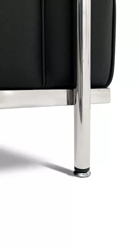King Home SOFT LC2 Kétszemélyes Kanapé Olasz Bőr Fekete