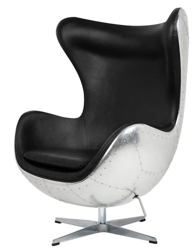 King Home Egg Aviator Műbőr Forgószék Fekete