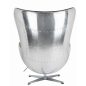 King Home Egg Aviator Műbőr Forgószék Fekete