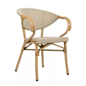 King Home Bistro Paris Karfás Szék Világosbarna Rattan