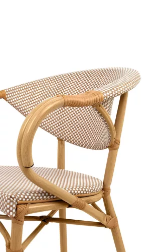 King Home Bistro Paris Karfás Szék Világosbarna Rattan
