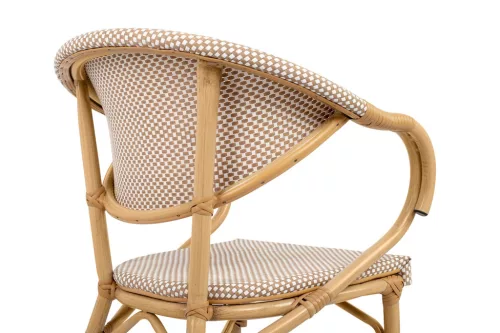 King Home Bistro Paris Karfás Szék Világosbarna Rattan