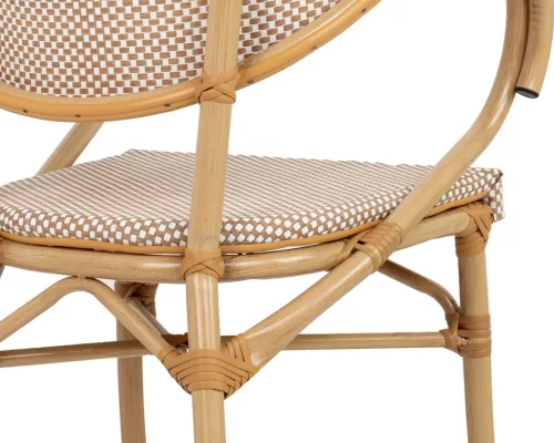 King Home Bistro Paris Karfás Szék Világosbarna Rattan