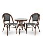 King Home Cafe Paris Rattan Kerti Asztal Üveglappal Dióbarna