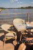 King Home Bistro Paris Rattan Üveglapos Kerti Asztal Világosbarna