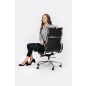 King Home Aeron Prestige Plus Irodai Szék Valódi Bőr Fekete Króm