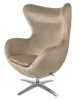 King Home Egg Széles Bársony Fotel Khaki