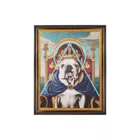   King Home Neon Bulldog LED Világító Kép Klasszikus Keretben