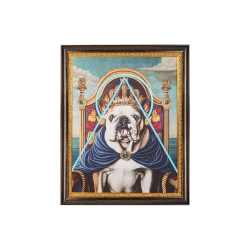 King Home Neon Bulldog LED Világító Kép Klasszikus Keretben