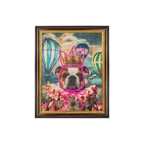 King Home Neon Bulldog Léggömb LED Művészi Falikép