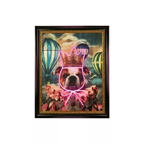 King Home Neon Bulldog Léggömb LED Művészi Falikép