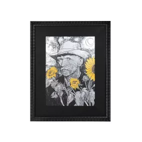 King Home Van Sunflower Művészi Nyomat Fekete Keretben