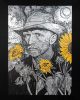 King Home Van Sunflower Művészi Nyomat Fekete Keretben