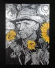King Home Van Sunflower Művészi Nyomat Fekete Keretben