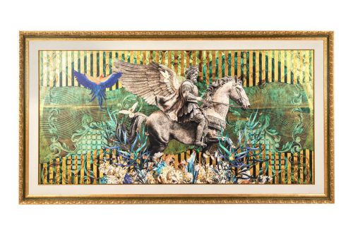 King Home Pegasus Paradise Mitológiai Nyomtatott Kép Arany Kerettel