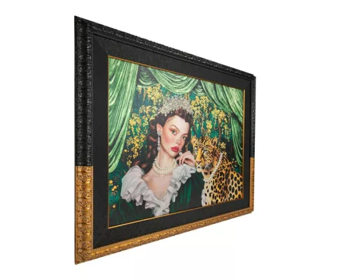 King Home Pearls Leopard Luxus Művészeti Kép Gyöngy Díszítéssel